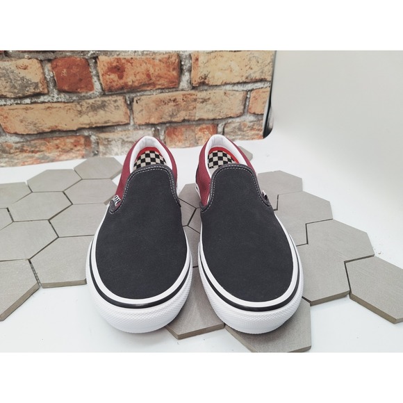 Vans Slip On Pro Skate Shoes Pop Cush Mens Asphalt Pomegranate Shoes Size 7.5 - Picture 3 of 9